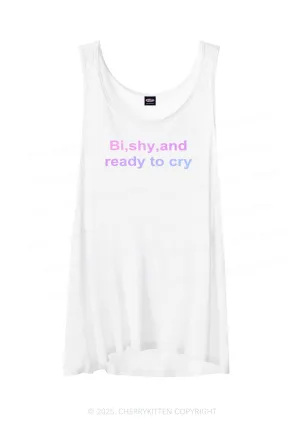 Bi Shy And Ready To Cry Pride Y2K Sheer Boyfriend Tank Cherrykitten