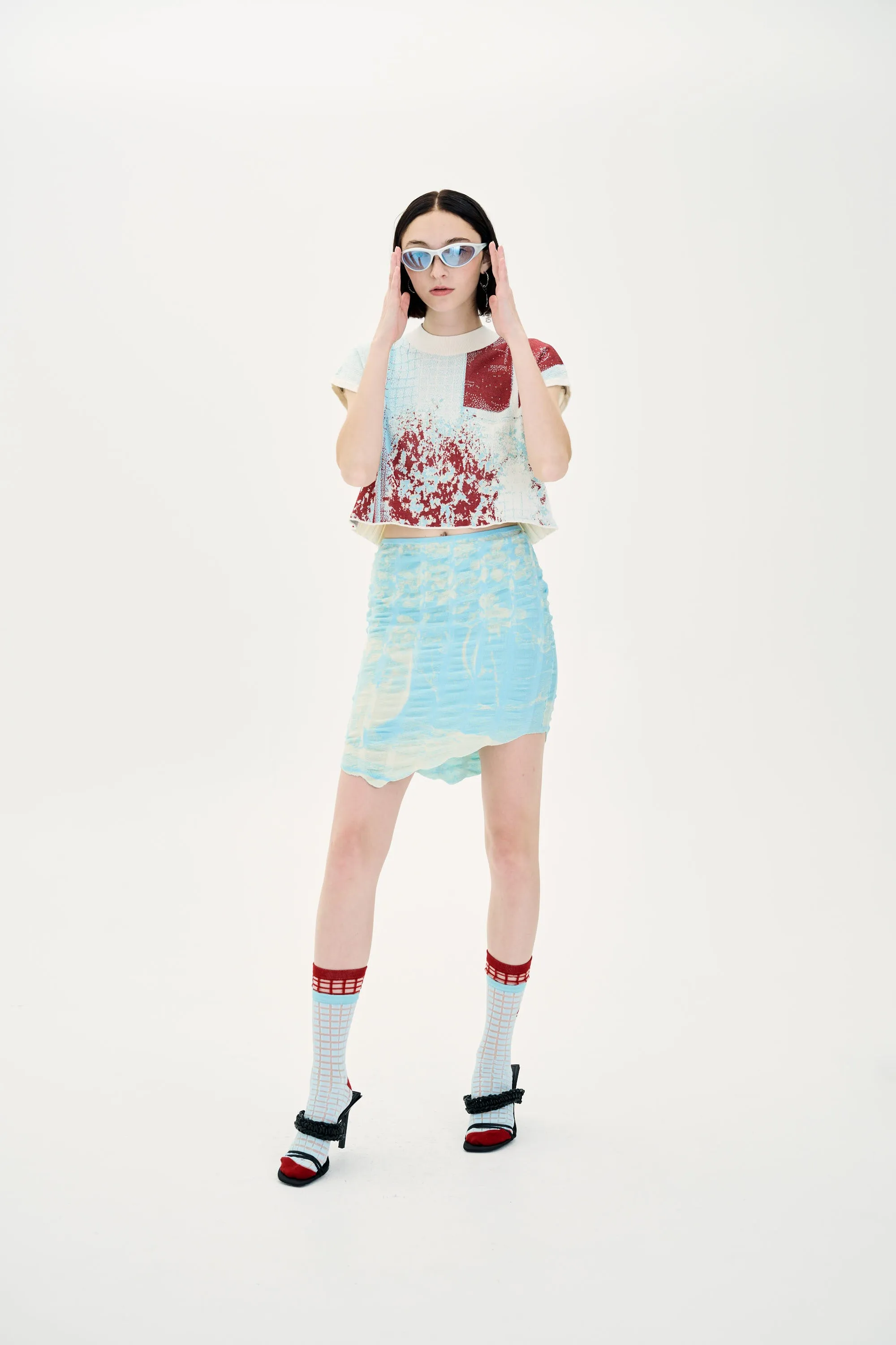 CHERRY DOG PRINT MINI SKIRT