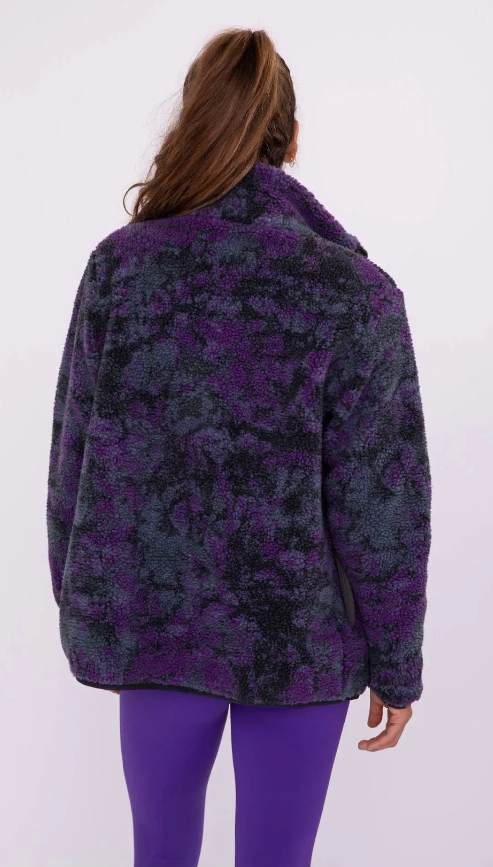 Dark Tie-Dye Sherpa Full Zip Jacket