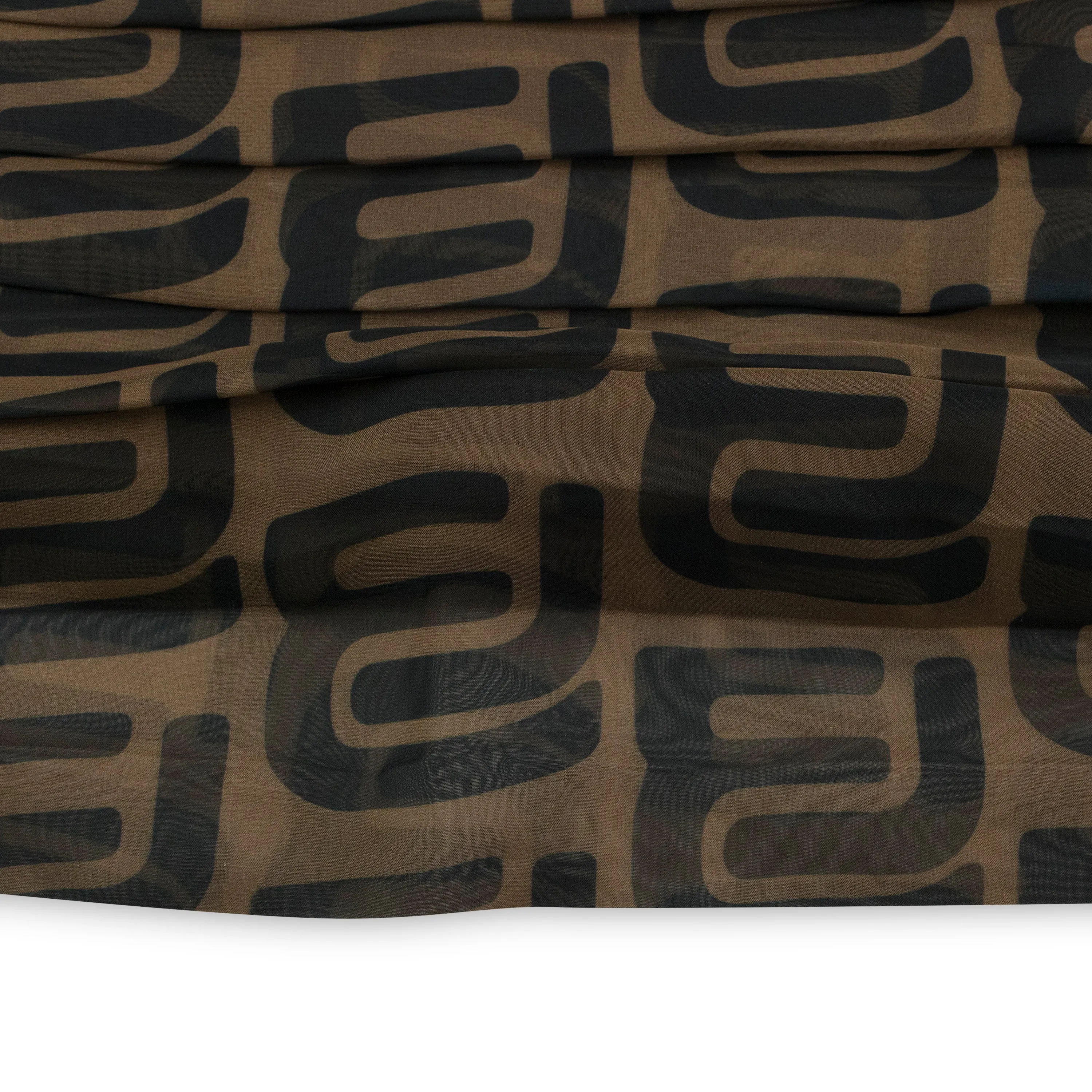 DECONSTRUCTED KNIFE PLEATED BROWN FLARED SKIRT