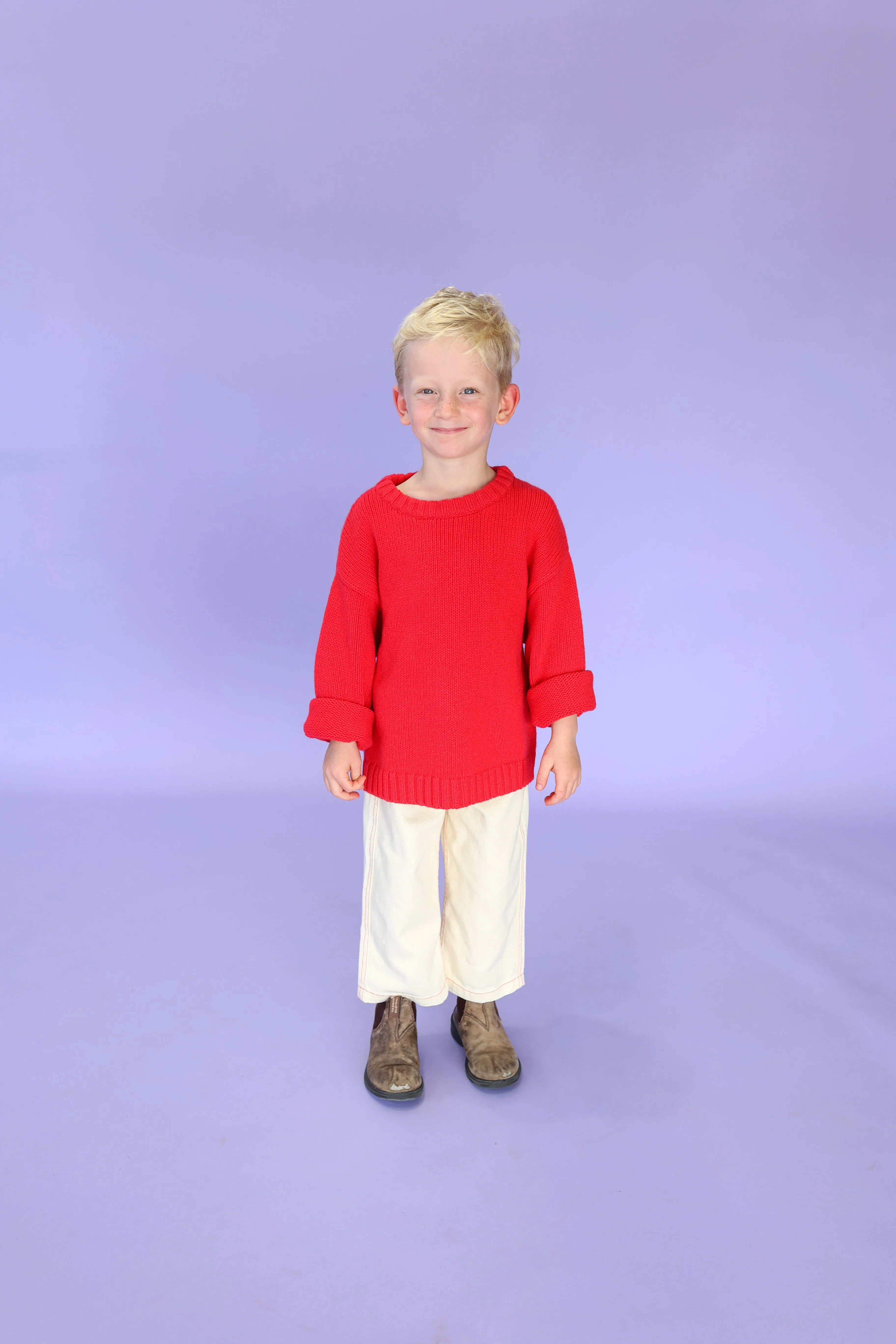 Grown Merino Blend Everyday Pull Over - Flame