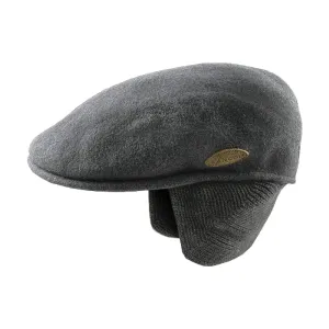 Kangol Wool 504 Earflaps Flat Cap - Dark Flannel