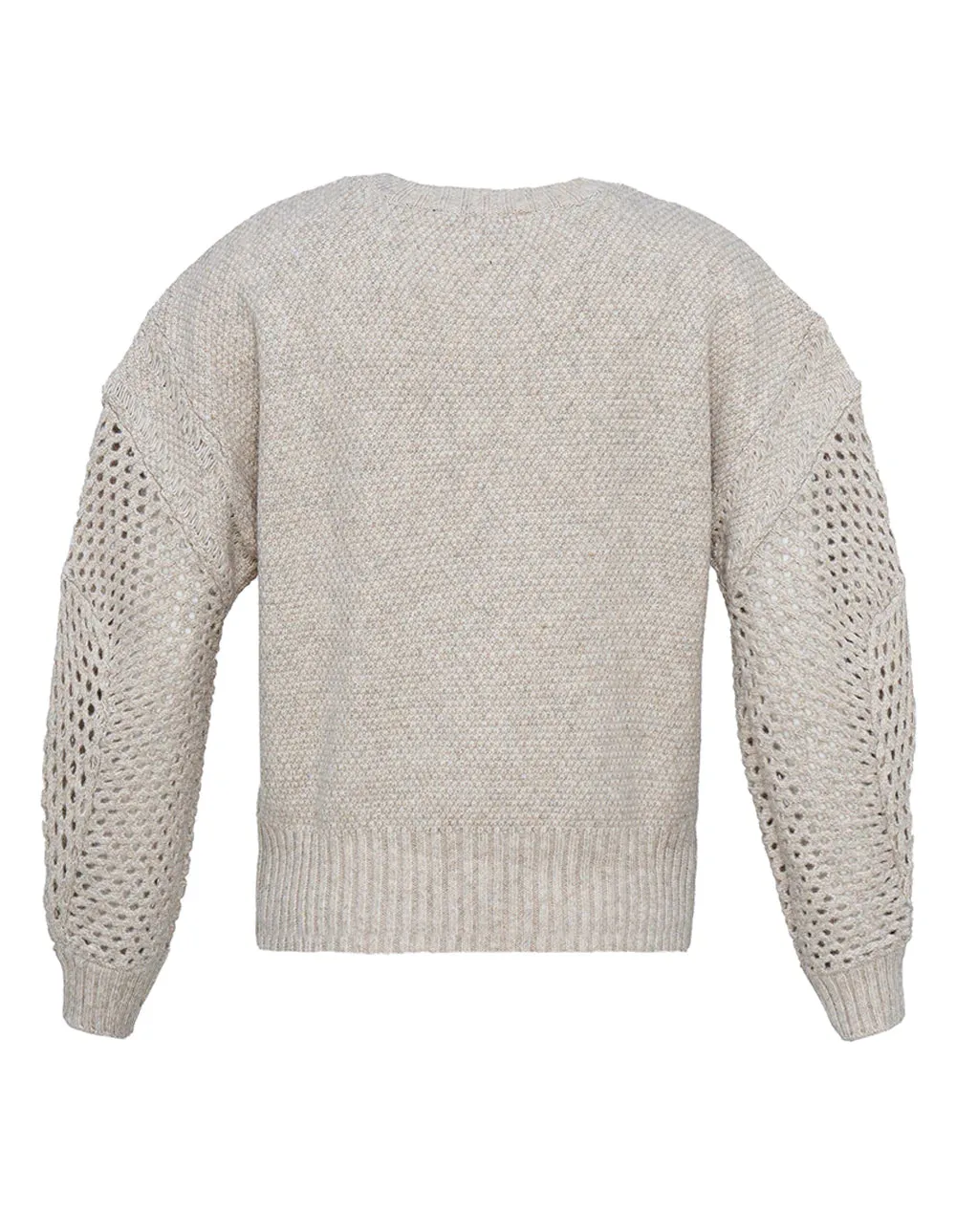 Long Sleeve Mix Stitch Sweater (Pebble Heather)