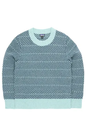 Patagonia Women's Recycled Wool-Blend Crewneck Sweater - Snowdrift: Thermal Blue