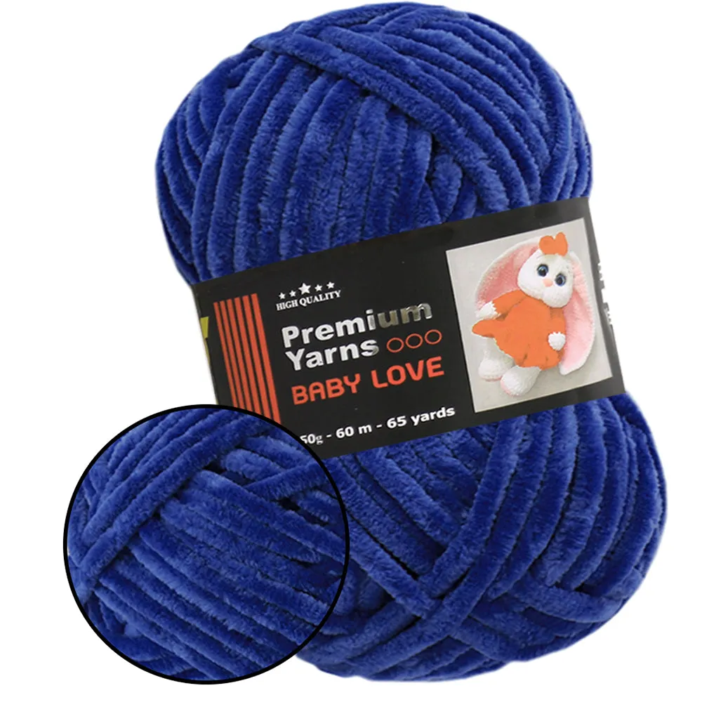 Premium Yarns Baby Love, 34 Colors, Chunky Chenille Yarn, 1.7 oz / 65.7 yards