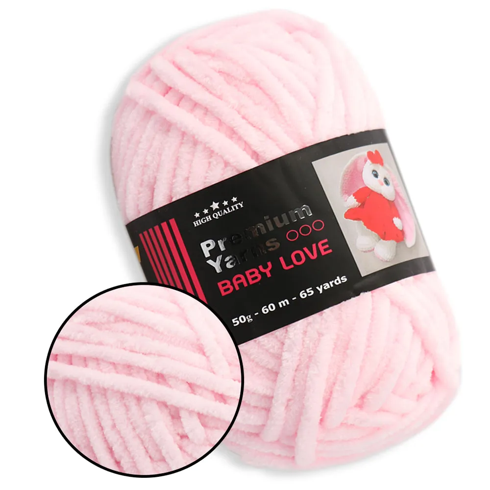 Premium Yarns Baby Love, 34 Colors, Chunky Chenille Yarn, 1.7 oz / 65.7 yards