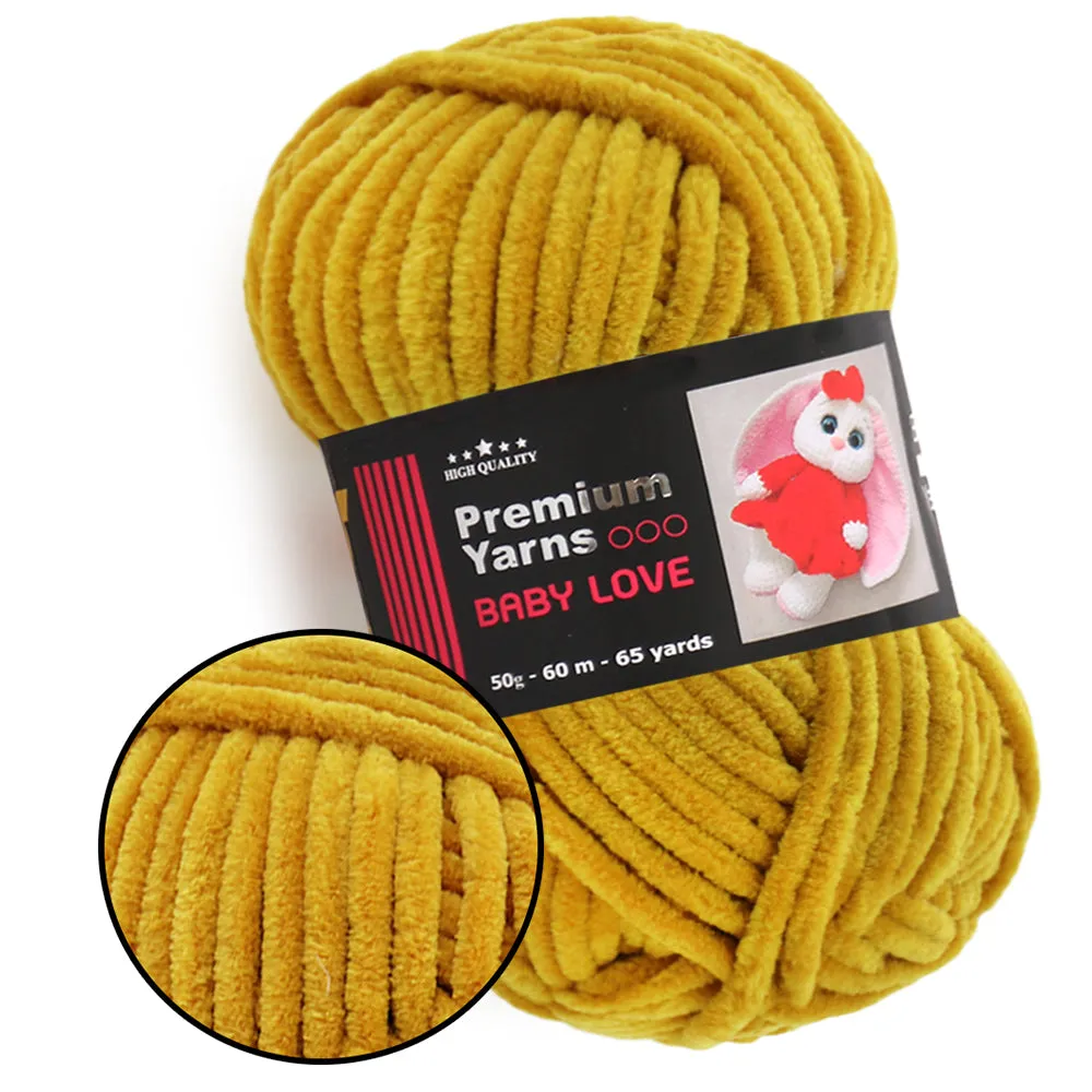 Premium Yarns Baby Love, 34 Colors, Chunky Chenille Yarn, 1.7 oz / 65.7 yards
