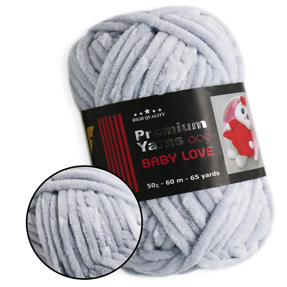 Premium Yarns Baby Love, 34 Colors, Chunky Chenille Yarn, 1.7 oz / 65.7 yards