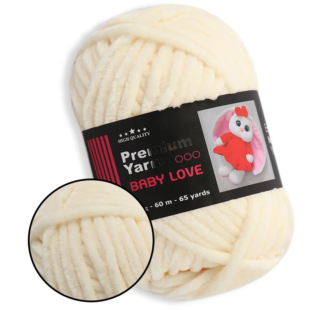 Premium Yarns Baby Love, 34 Colors, Chunky Chenille Yarn, 1.7 oz / 65.7 yards