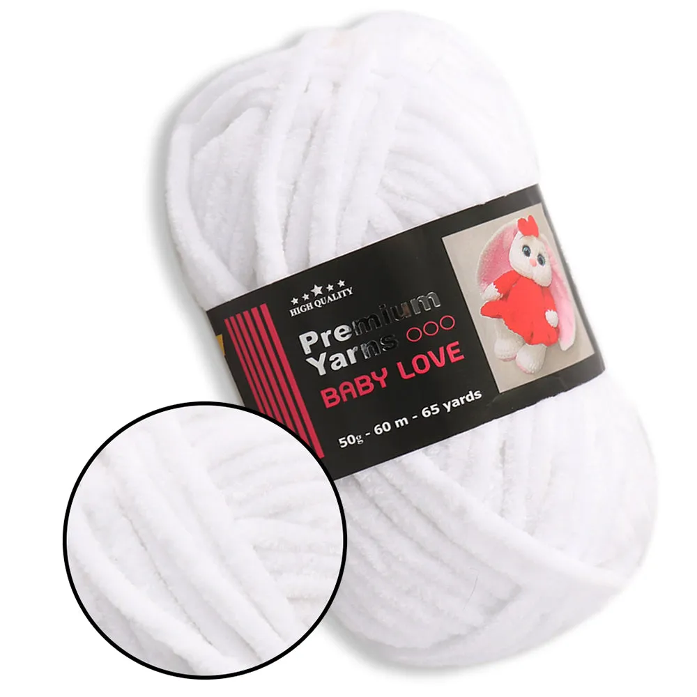 Premium Yarns Baby Love, 34 Colors, Chunky Chenille Yarn, 1.7 oz / 65.7 yards