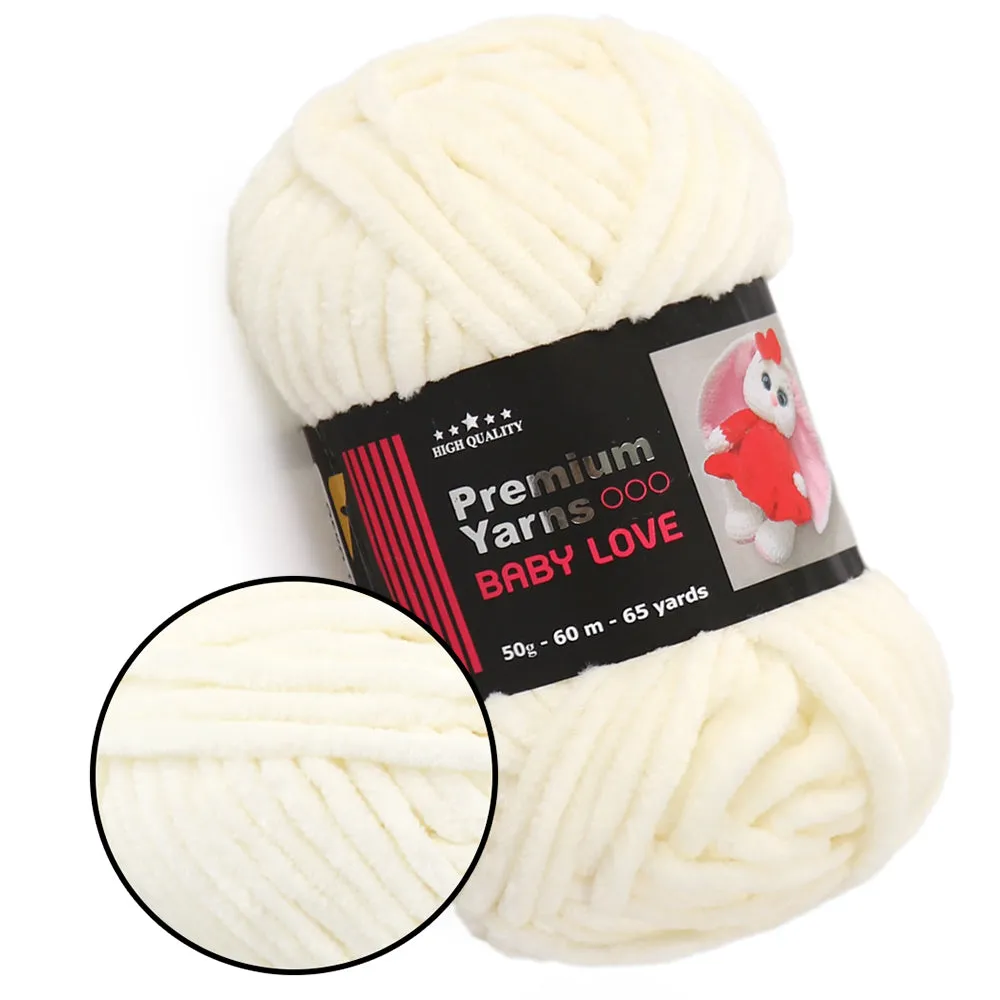 Premium Yarns Baby Love, 34 Colors, Chunky Chenille Yarn, 1.7 oz / 65.7 yards