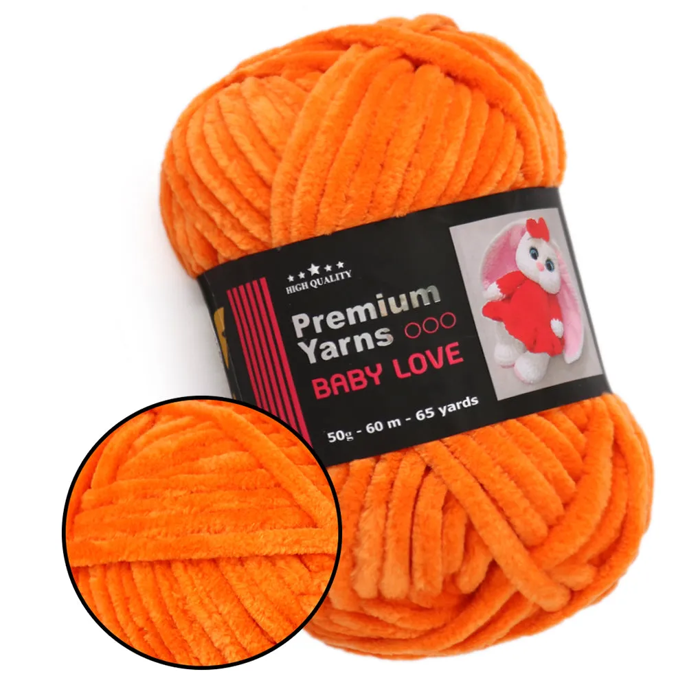 Premium Yarns Baby Love, 34 Colors, Chunky Chenille Yarn, 1.7 oz / 65.7 yards