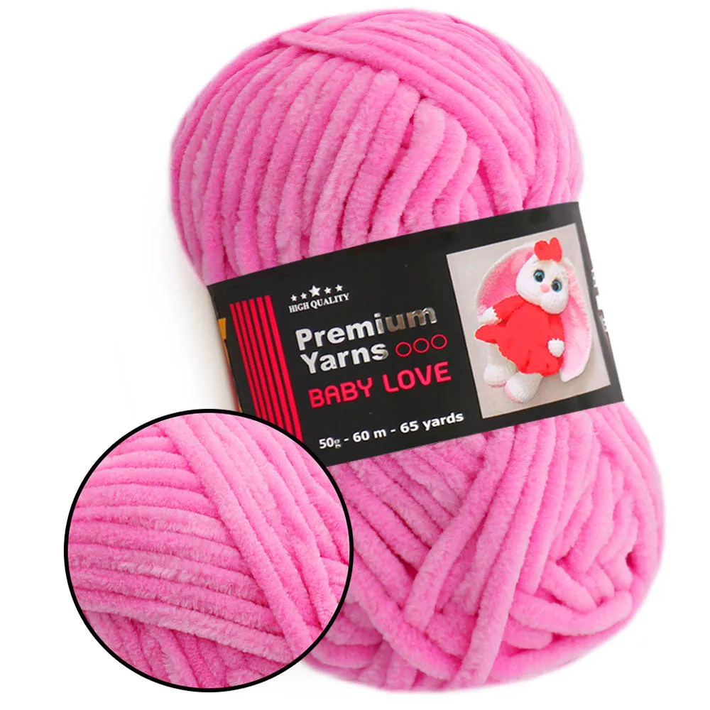 Premium Yarns Baby Love, 34 Colors, Chunky Chenille Yarn, 1.7 oz / 65.7 yards