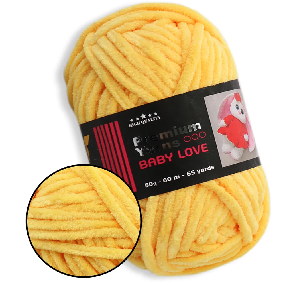 Premium Yarns Baby Love, 34 Colors, Chunky Chenille Yarn, 1.7 oz / 65.7 yards