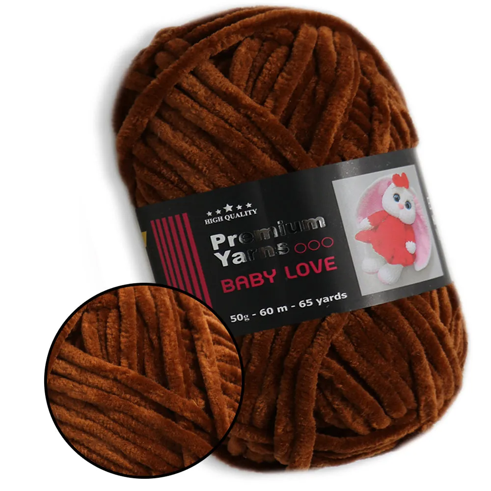 Premium Yarns Baby Love, 34 Colors, Chunky Chenille Yarn, 1.7 oz / 65.7 yards