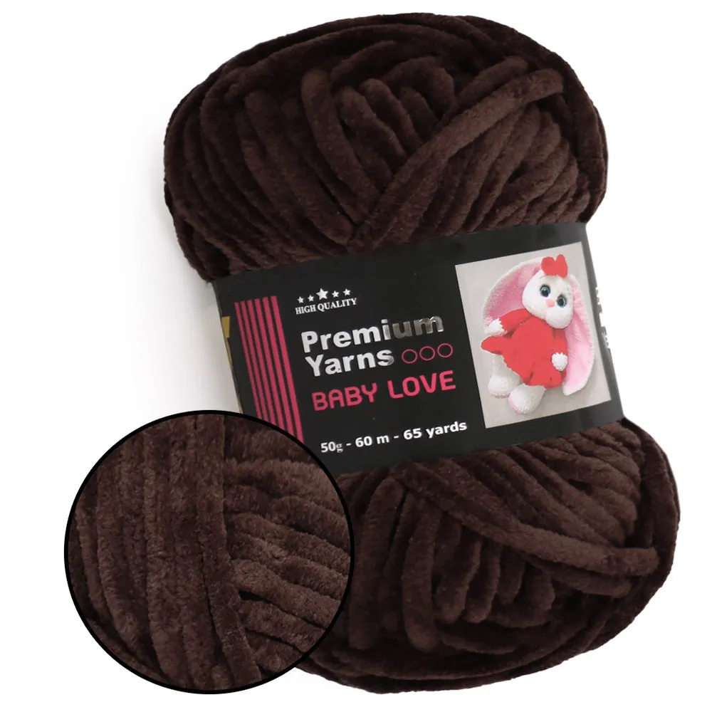 Premium Yarns Baby Love, 34 Colors, Chunky Chenille Yarn, 1.7 oz / 65.7 yards