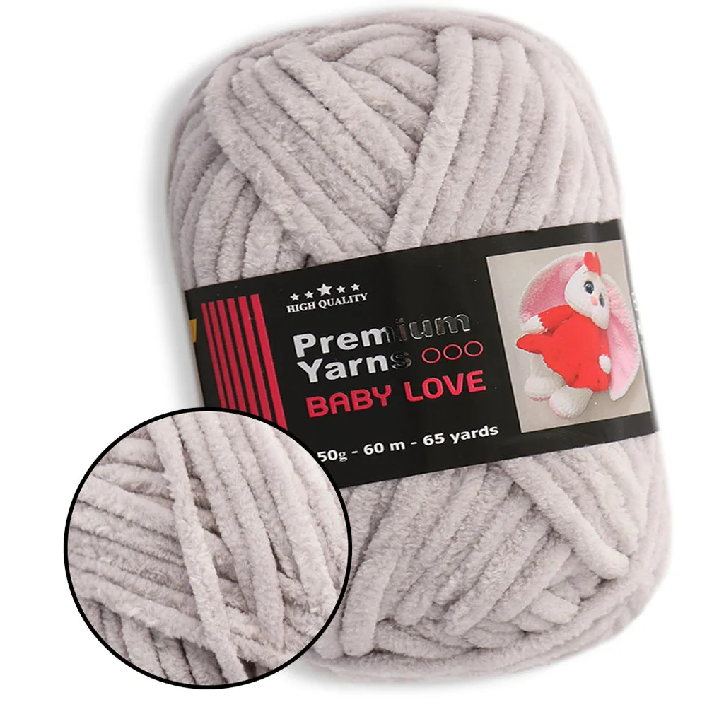 Premium Yarns Baby Love, 34 Colors, Chunky Chenille Yarn, 1.7 oz / 65.7 yards