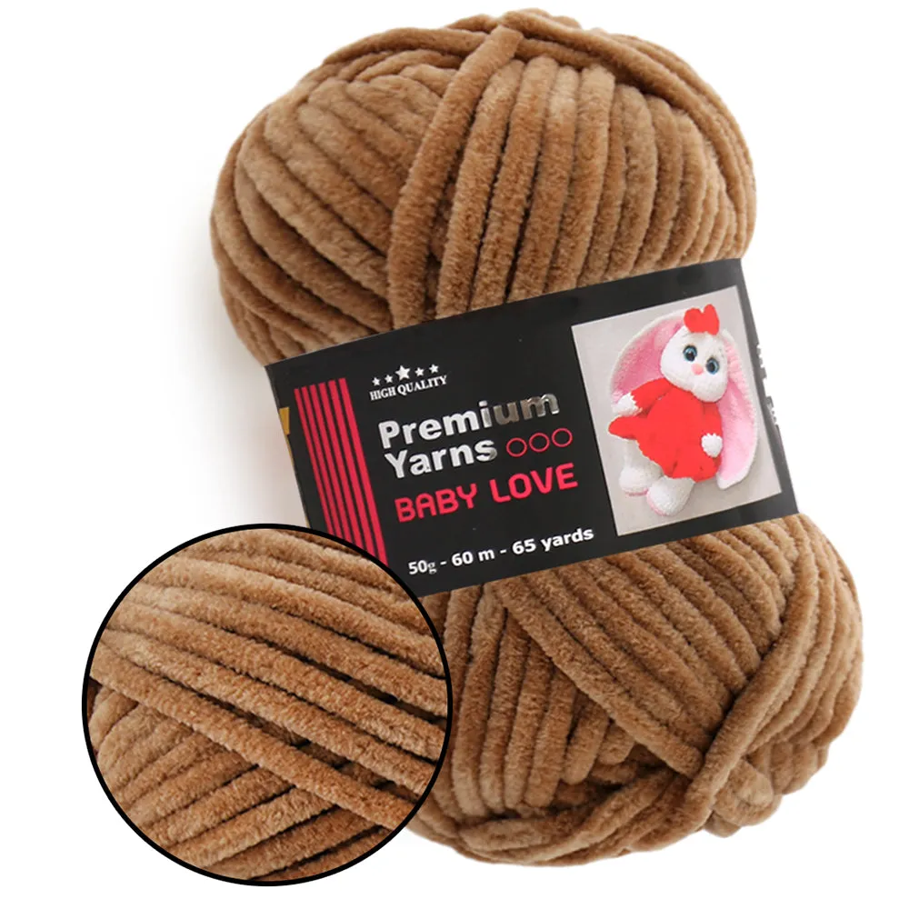 Premium Yarns Baby Love, 34 Colors, Chunky Chenille Yarn, 1.7 oz / 65.7 yards