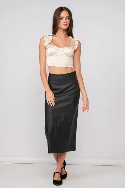 Rhinestone Trim Wing Strap Top