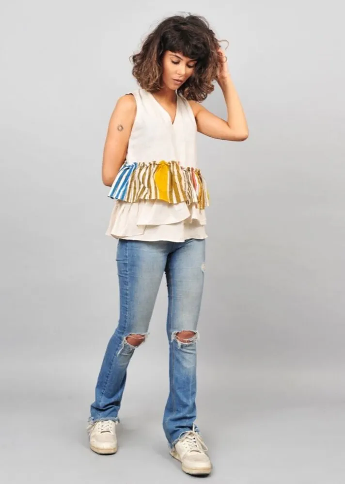 Ruffle sleeves top