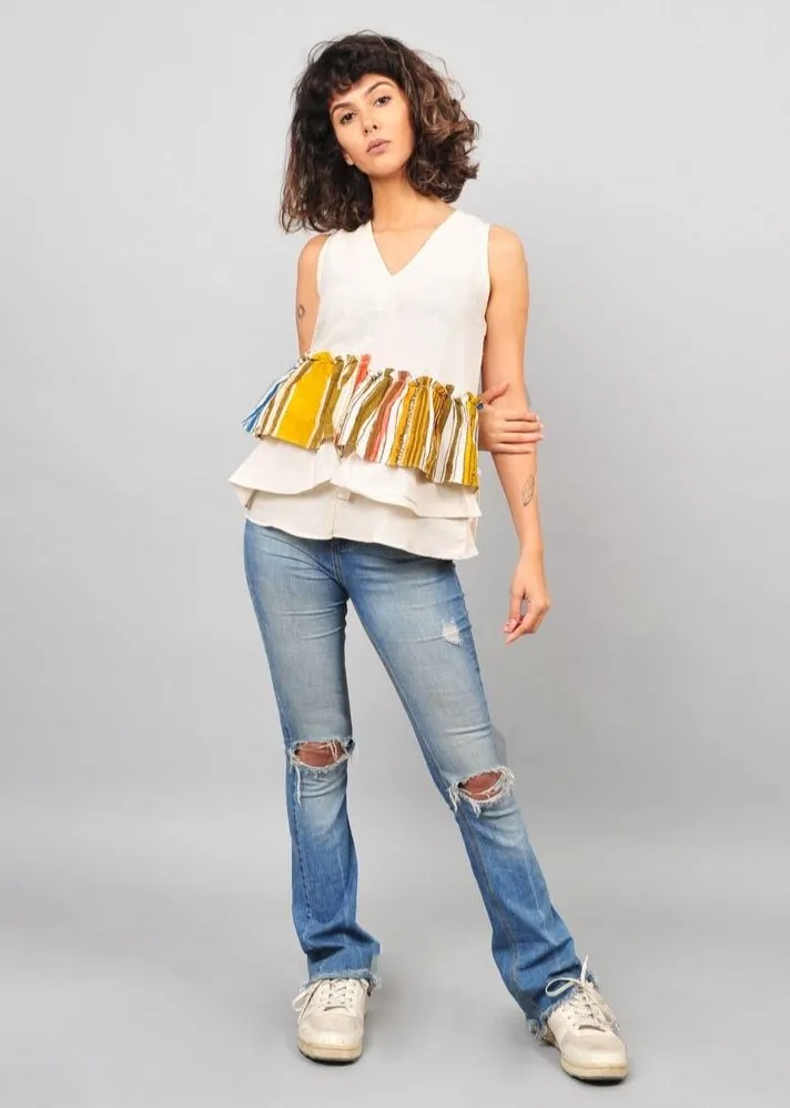 Ruffle sleeves top