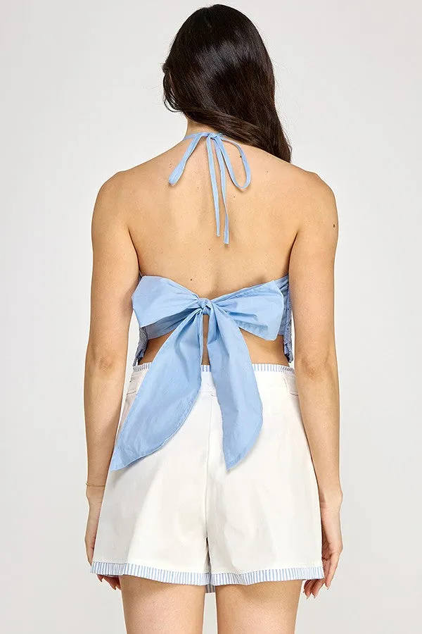 THE SWEETEST THING HOT PINK RUFFLED HALTER TOP