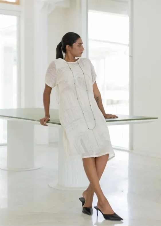 Vanilla Mesh Dress With Vistas Slip