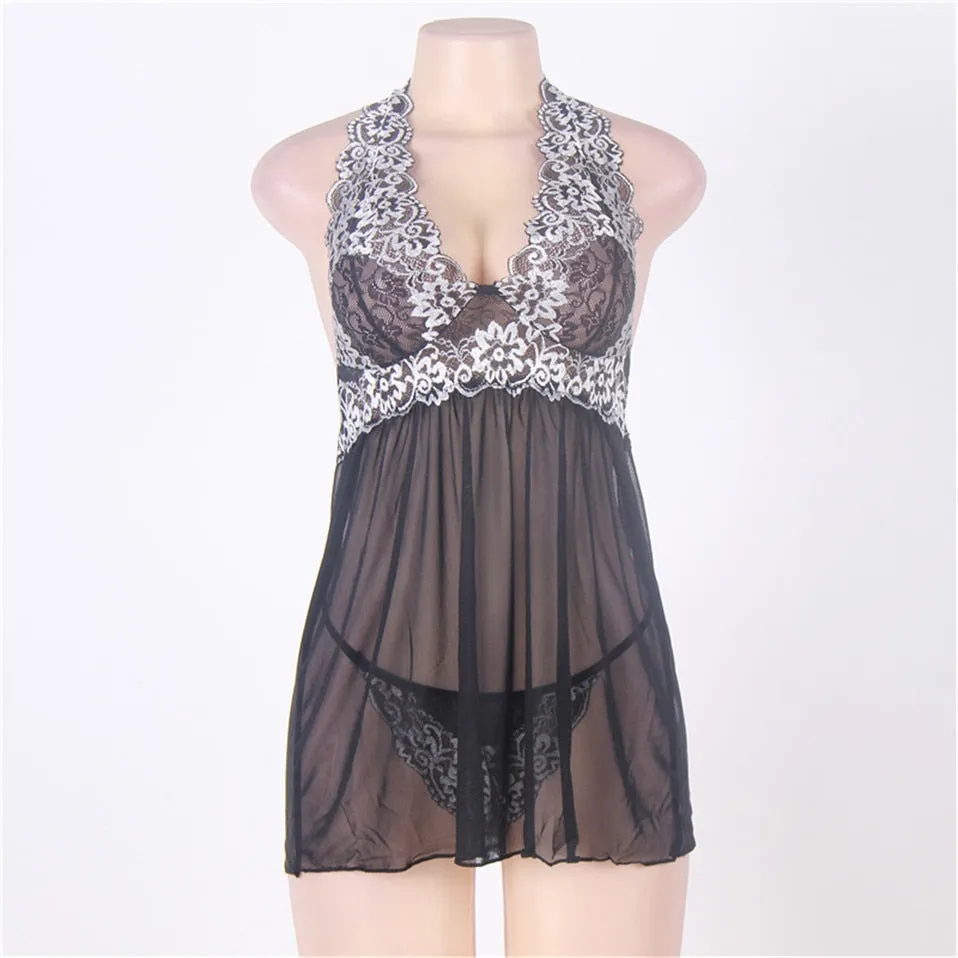 VenusFox Lingerie Sexy 2021 Fantasias Sexy Erotic Plus Size Chemise Ropa Interior Mujer Transparent Dress Lingerie
