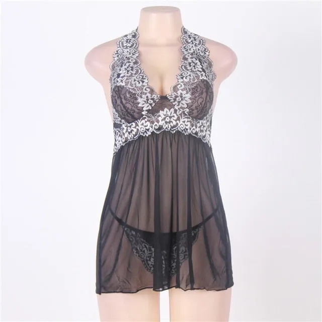 VenusFox Lingerie Sexy 2021 Fantasias Sexy Erotic Plus Size Chemise Ropa Interior Mujer Transparent Dress Lingerie
