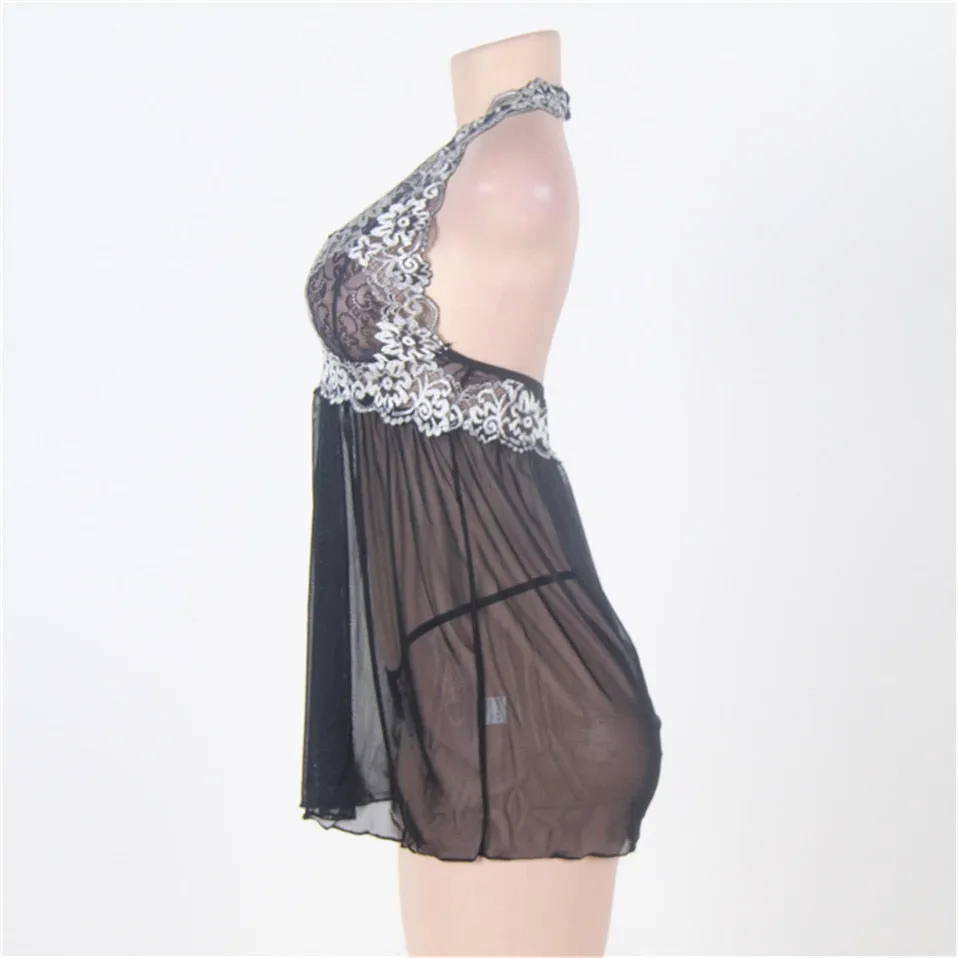 VenusFox Lingerie Sexy 2021 Fantasias Sexy Erotic Plus Size Chemise Ropa Interior Mujer Transparent Dress Lingerie