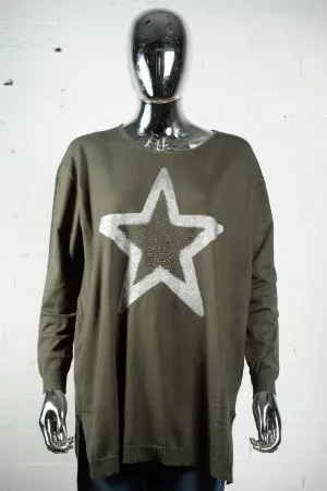 Womens Khaki Jumper with Star