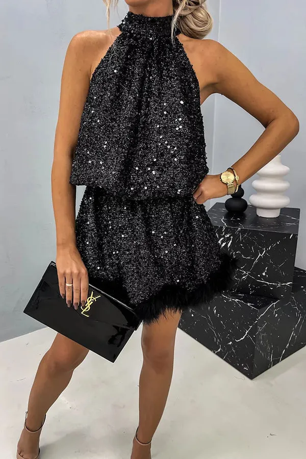ZARA - TRIM HALTER BADYDOLL MINI DRESS