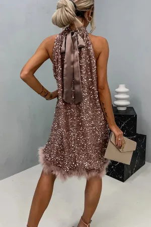 ZARA - TRIM HALTER BADYDOLL MINI DRESS