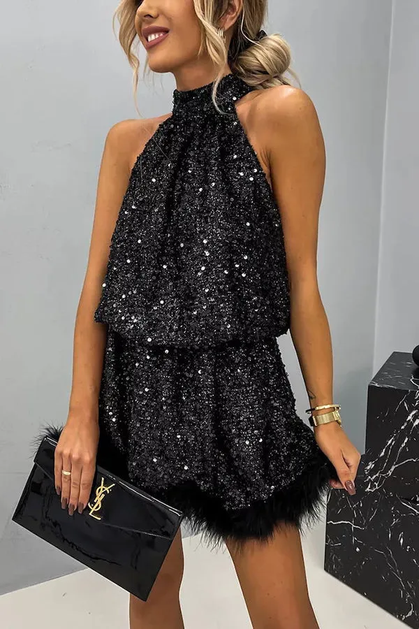 ZARA - TRIM HALTER BADYDOLL MINI DRESS